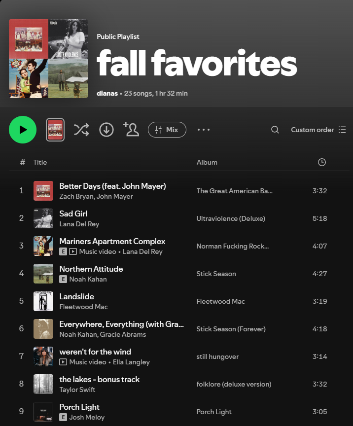 Sharing my autumn Spotify playlist with&nbsp;you
